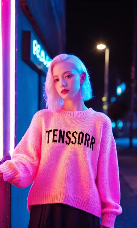 30907-1804640078-xxmixgirl, A young albino woman holding a neon sign that says _TensorArt_ realism, cinematic outfit photo, cine.png